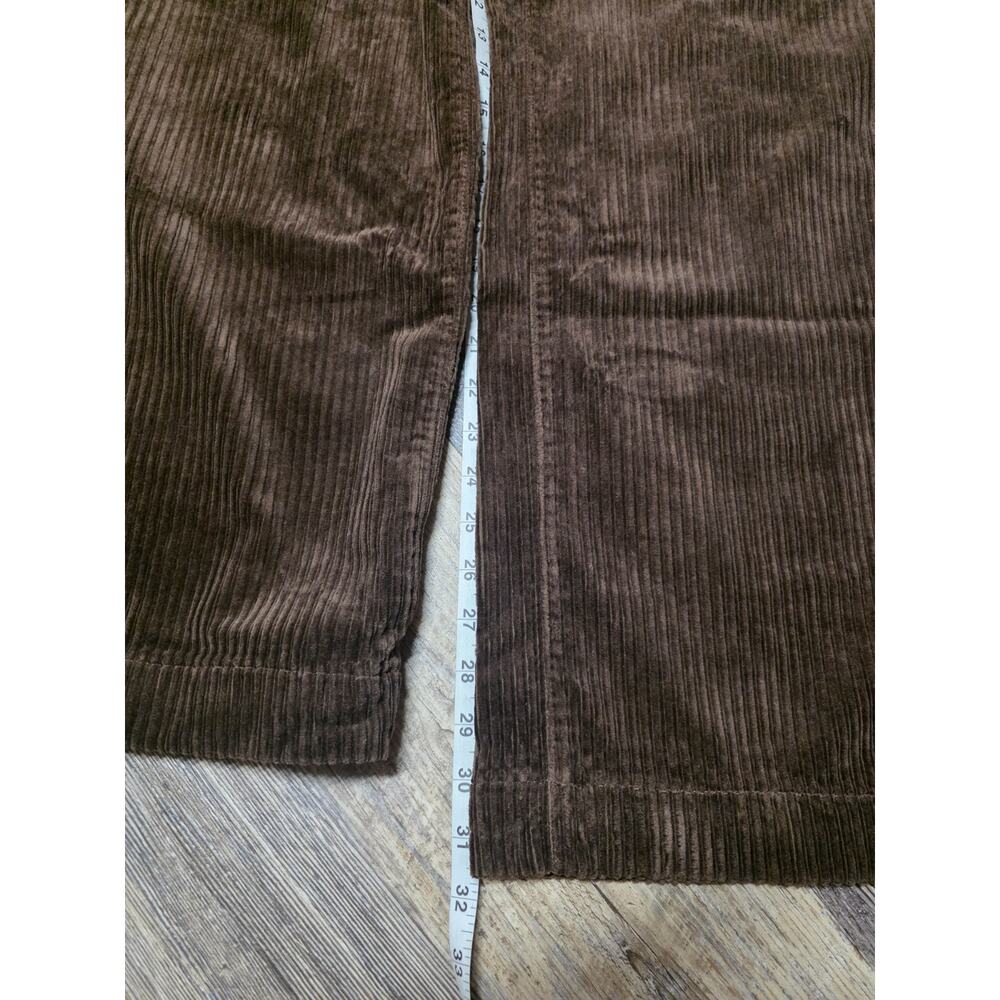 Lands End Corduroy Pants Womens sz 14 Brown Mid Rise Classic Cotton Blend Basic - Picture 2 of 5